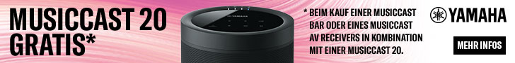 Yamaha MusicCast Geschenk-Aktion: kostenlosen Streaming-Speaker MusicCast 20 bei Bundle-Kauf sichern