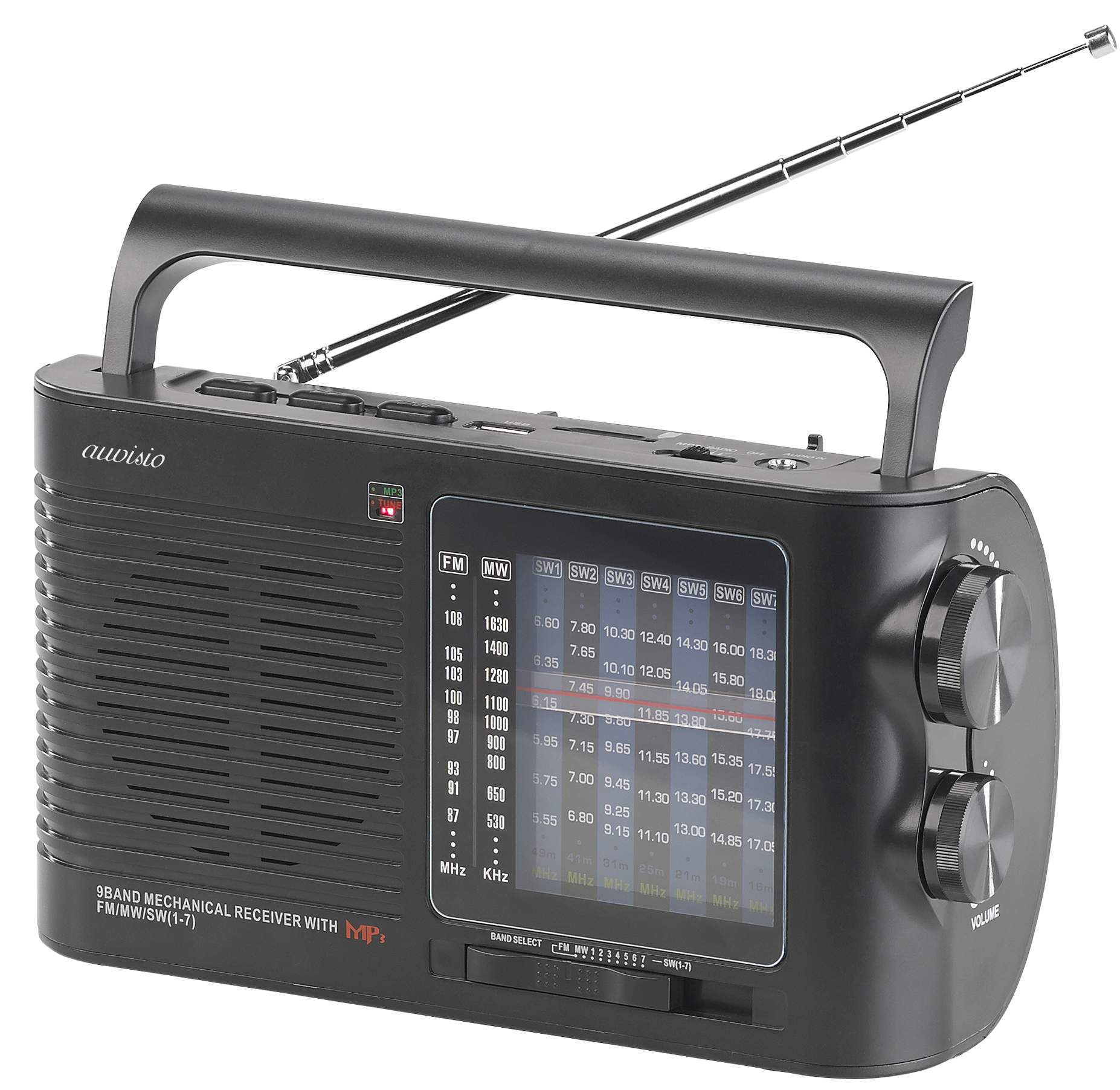 auvisio Analoger 9-Band-Weltempfänger TAR-750.bt