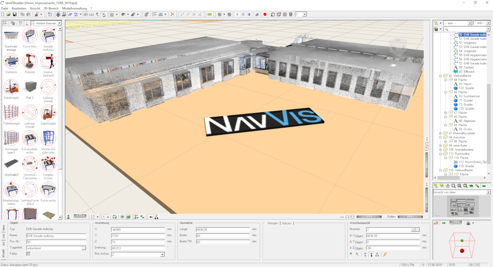 taraVRbuilder 2019: Digitale Fabrik- und Logistikplanung