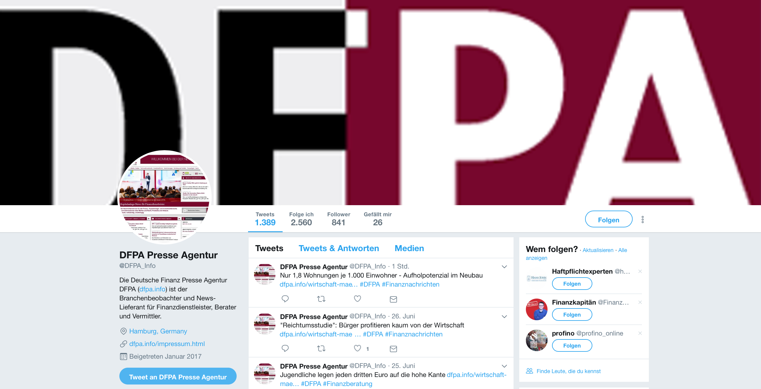 Social Media in der Finanzbranche: DFPA-Twitter Account für Finanzprofis