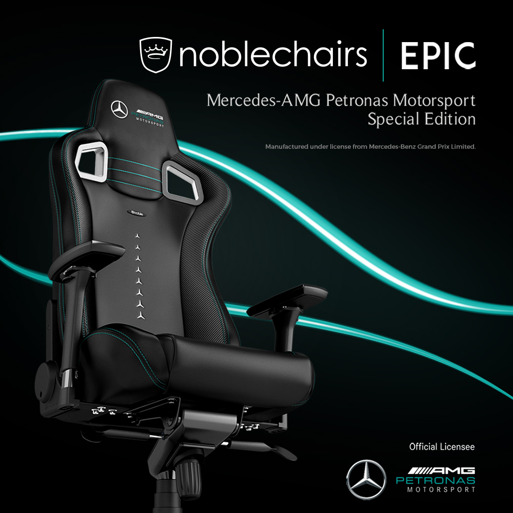 Ab sofort bei Caseking – noblechairs EPIC Mercedes-AMG Petronas Motorsport Edition