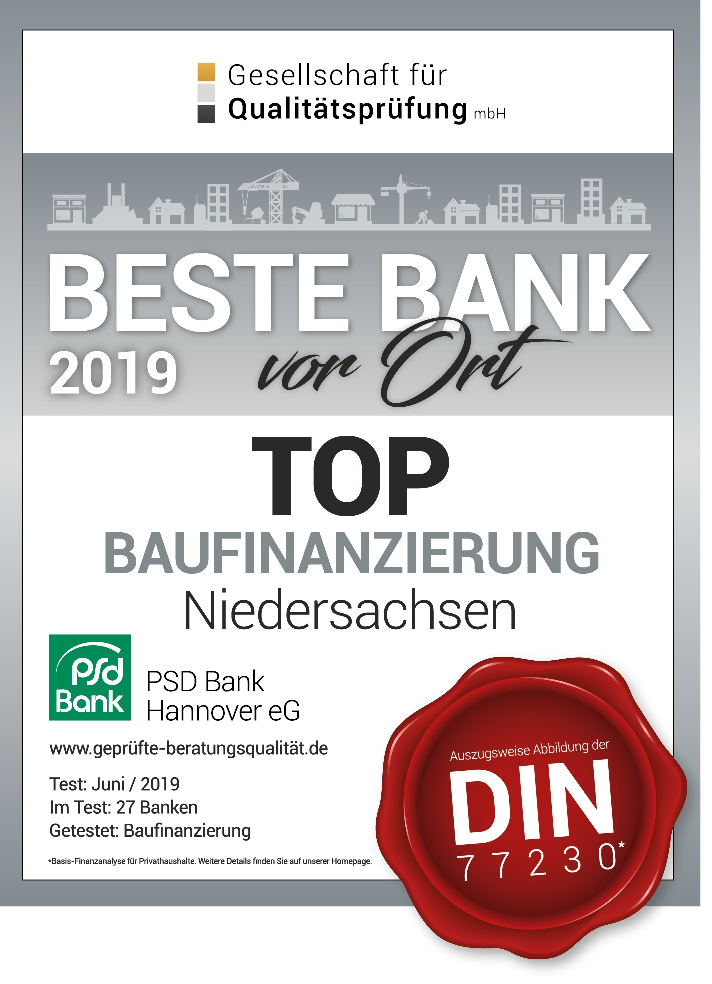 Beste Baufinanzierungsberatung bei der PSD Bank Hannover eG
