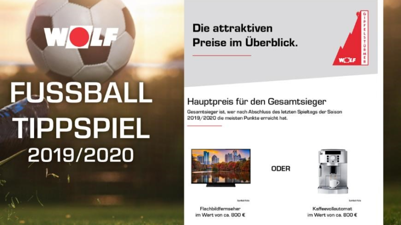 Wolf startet Fußball Tippspiel
