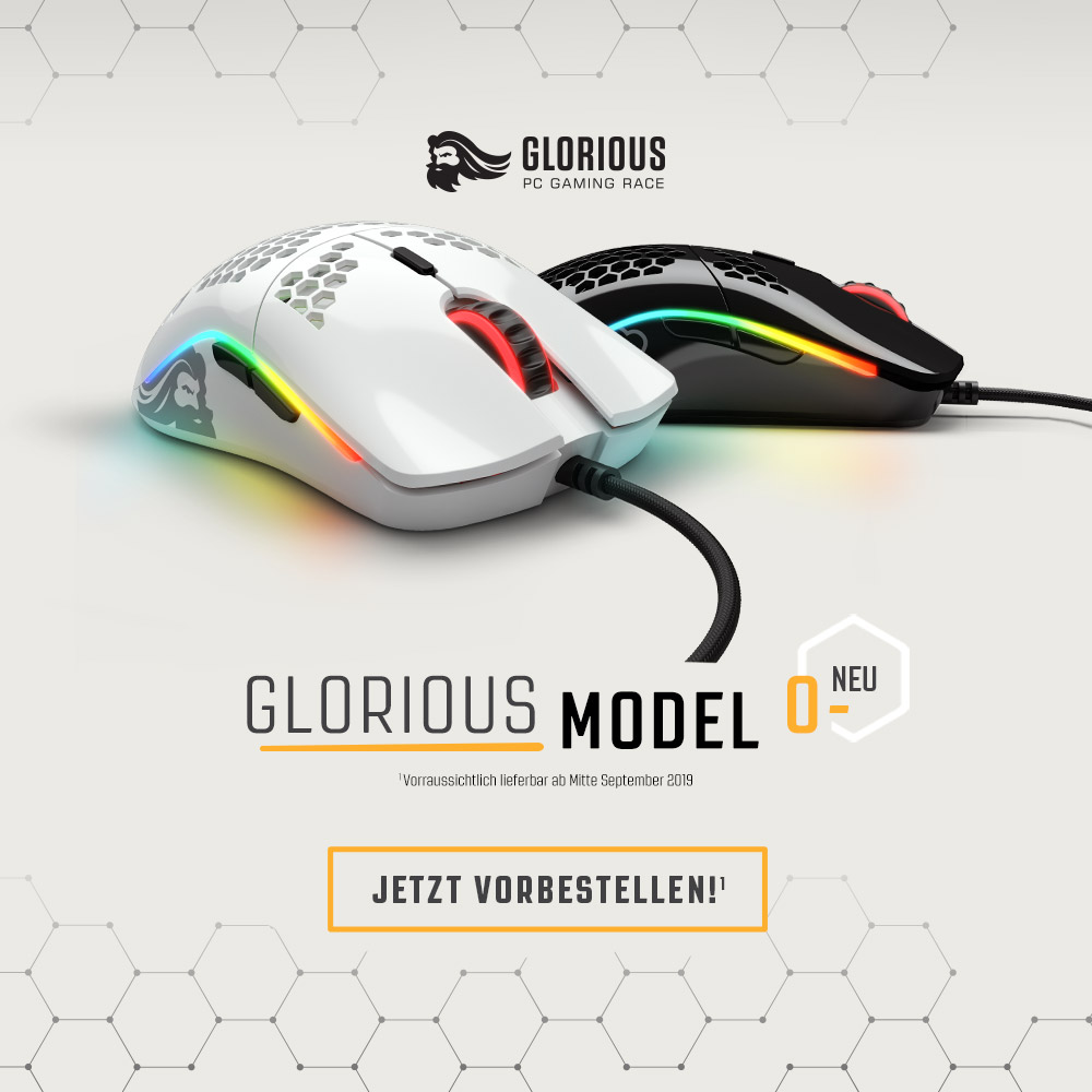 JETZT bei Caseking vorbestellbar: Die Glorious PC Gaming Race Model O- Gaming-Maus