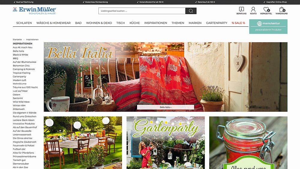 Neuer Onlineshop von erwinmueller.de