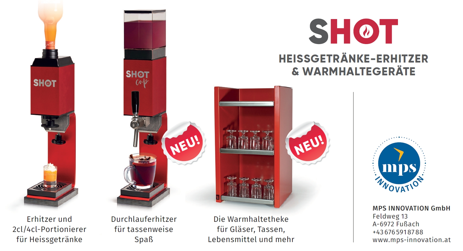 SHOT & SHOT CUP Getränkeerhitzer und -portionierer