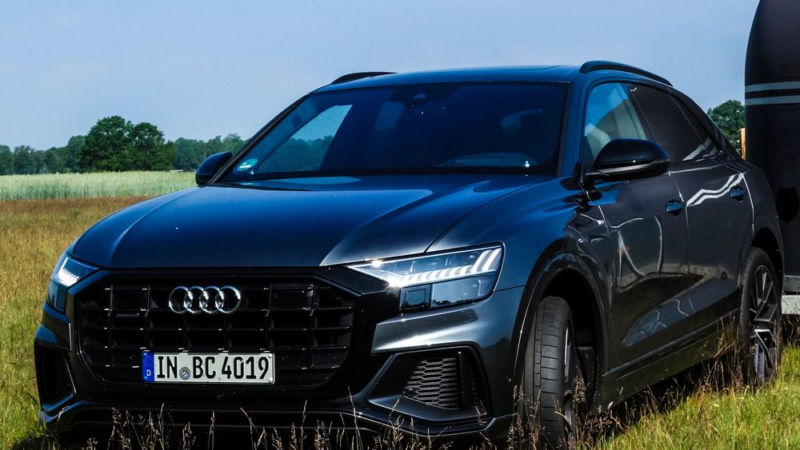 Pferdeanhänger-Zugfahrzeug Audi Q 8 auf Mit-Pferden-reisen.de