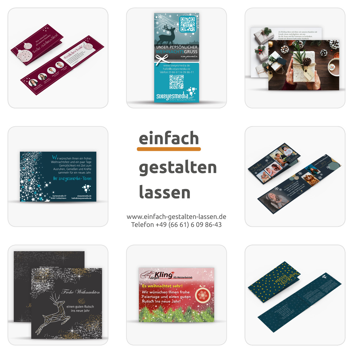 Weihnachtsanzeigen einfach gestalten lassen