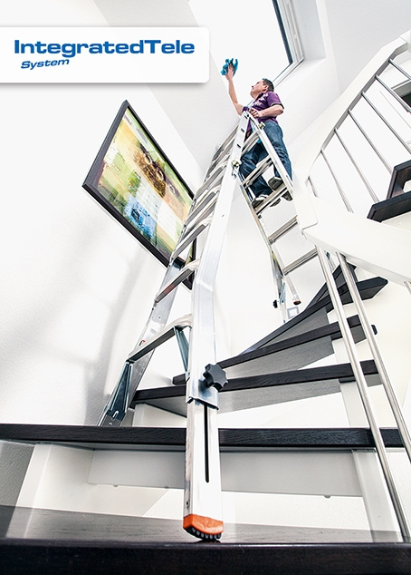 Das KRAUSE IntegratedTeleSystem – Gelenk-Teleskopleitern dank integrierter Holmverlängerungen überall einsetzen