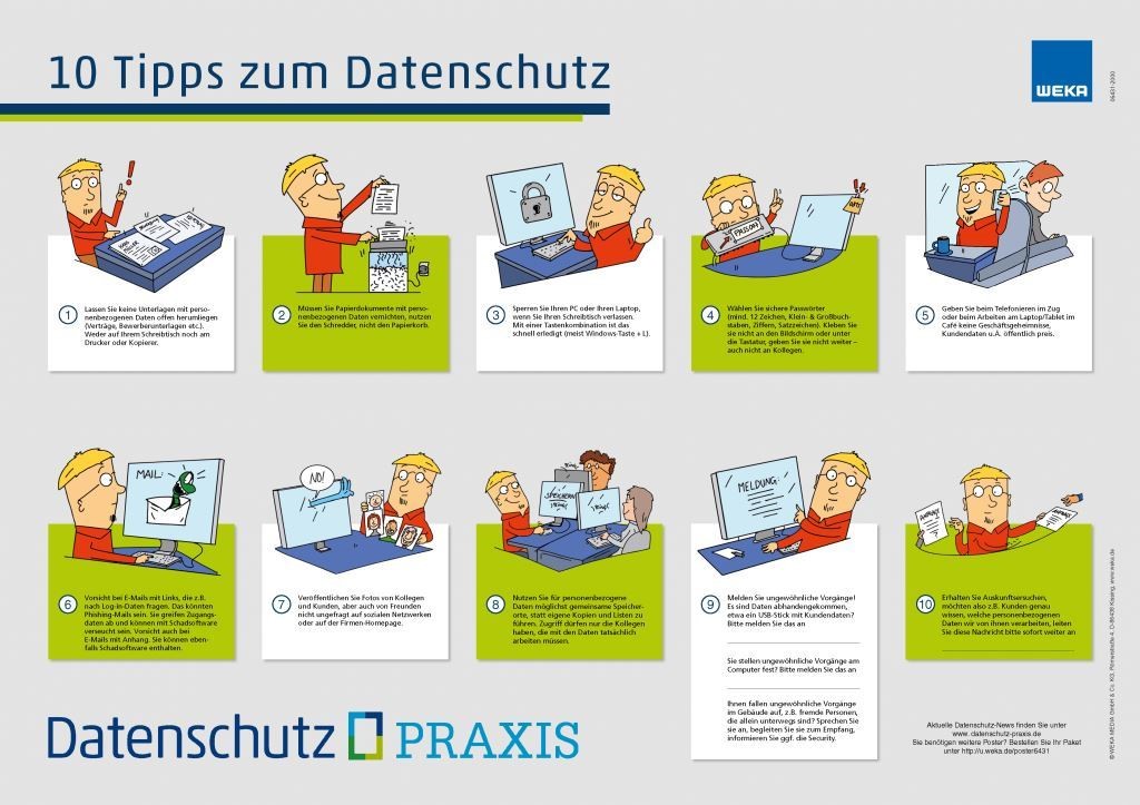 Poster „10 Tipps zum Datenschutz“ – Mitarbeiter einfach sensibilisieren