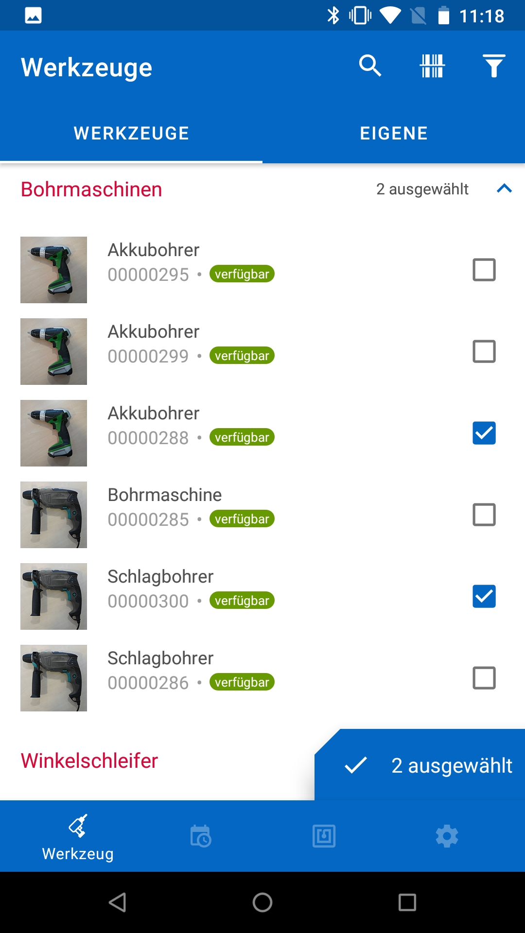 Werkzeuge und Geräte per Software und App verwalten
