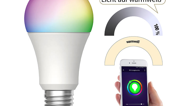 Luminea Home Control WLAN-LED-Lampe LAV-170.rgbw