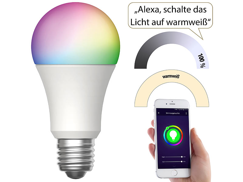 Luminea Home Control WLAN-LED-Lampe LAV-170.rgbw