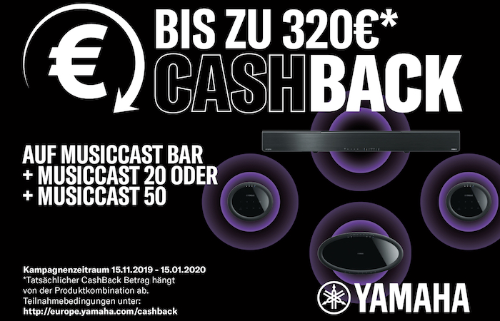 Yamaha MusicCast Surround Bundles zu besonders günstigen Cashback-Konditionen