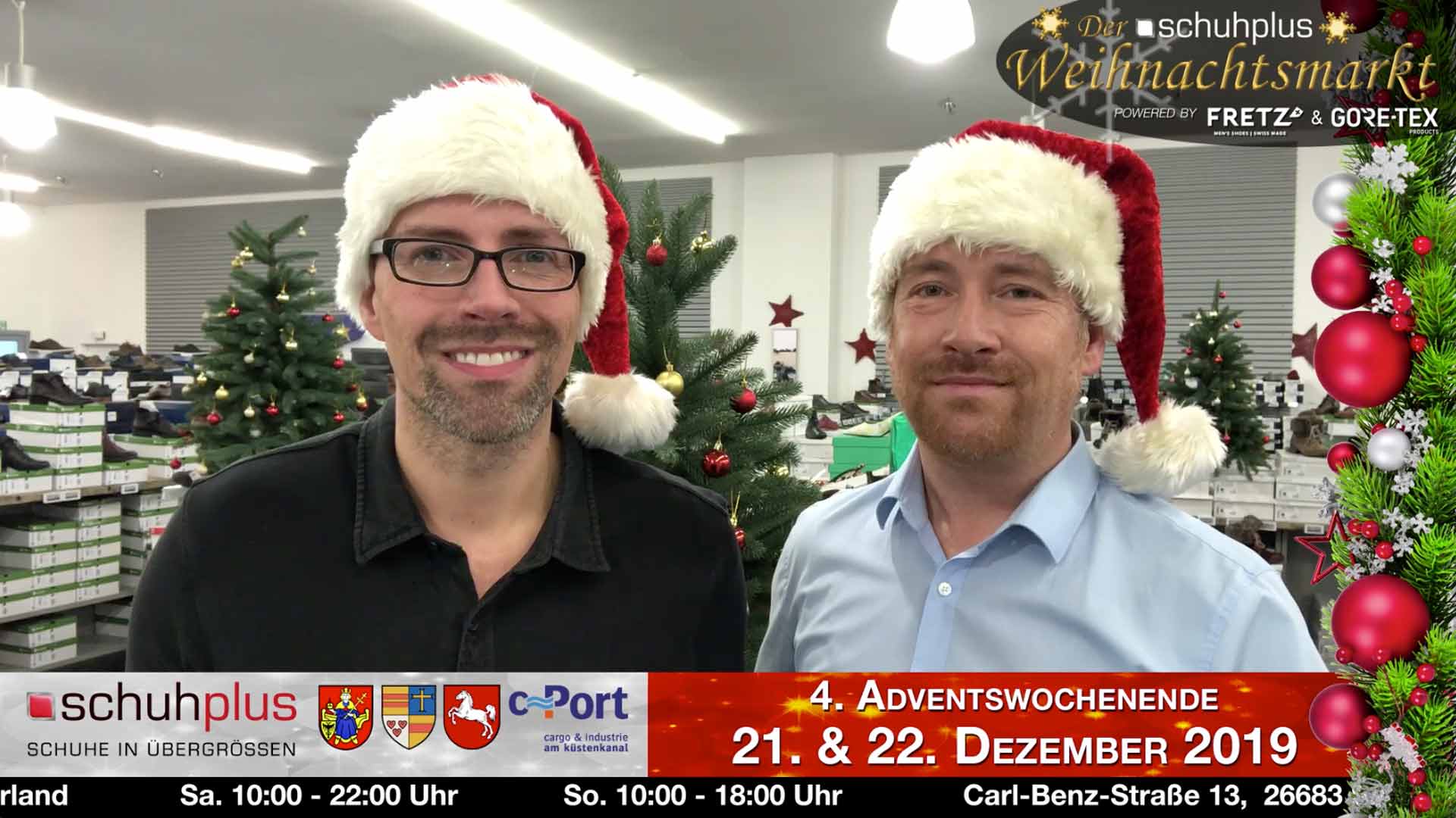 Outtakes TV-Spot-Produktion für ProSieben, SAT.1 und Kabel 1 zum schuhplus Weihnachtsmarkt am 21.12. und 22.12. am c-Port Sedelsberg