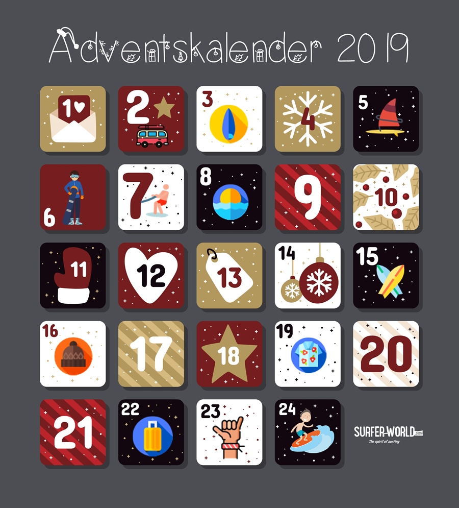 Mit Surfer-World auf Weihnachten zusurfen: Großes Adventskalender Gewinnspiel rund um den Sport mit Board