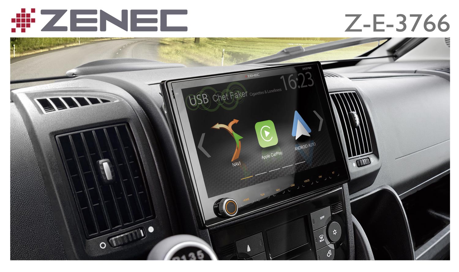 Extra großes Display: Z-E3766 – ZENECs Navi für Fiat Ducato