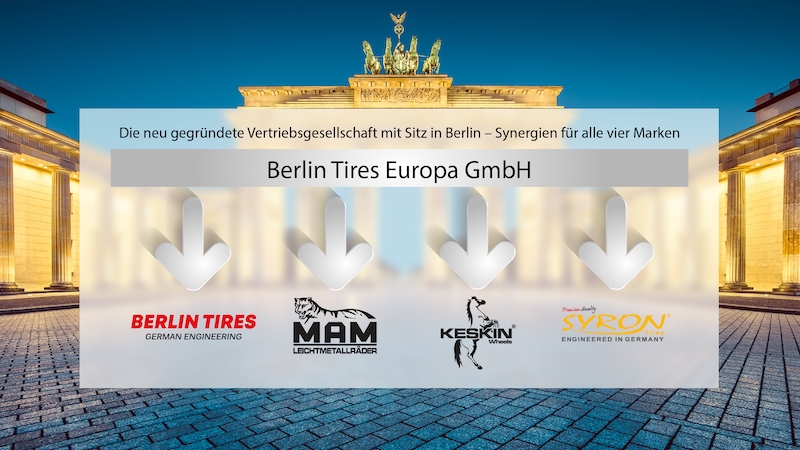 Berlin Tires Europa GmbH übernimmt die Marken SYRON TIRES/ KESKIN WHEELS/ MAM Leichtmetallräder/ BERLIN TIRES