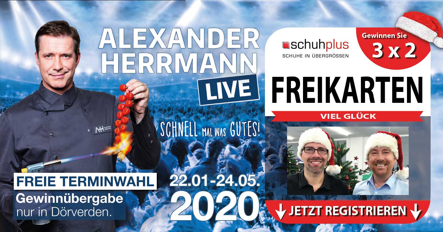 Schuhplus verlost 3×2 Freikarten für Alexander Herrmann LIVE – Schnell mal was Gutes