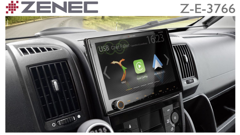 Extra Large Display: ZENEC Z-E3766 Sat Nav for Fiat Ducato