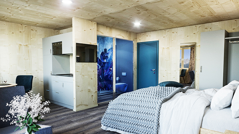 Eröffnung eines einzigartigen Motels aus Raummodulen