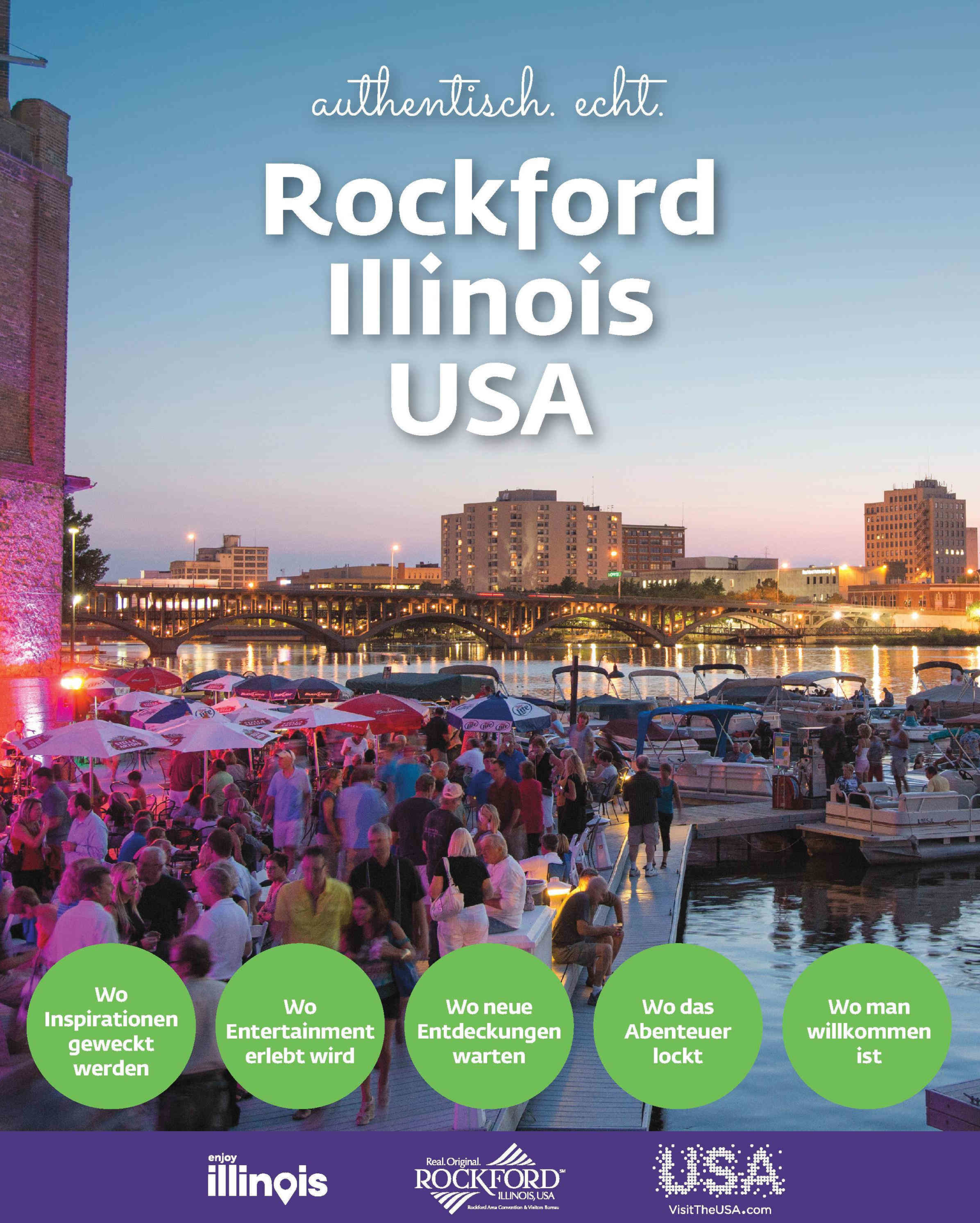 Neue kostenlose Reisebroschüre über Rockford/Illinois