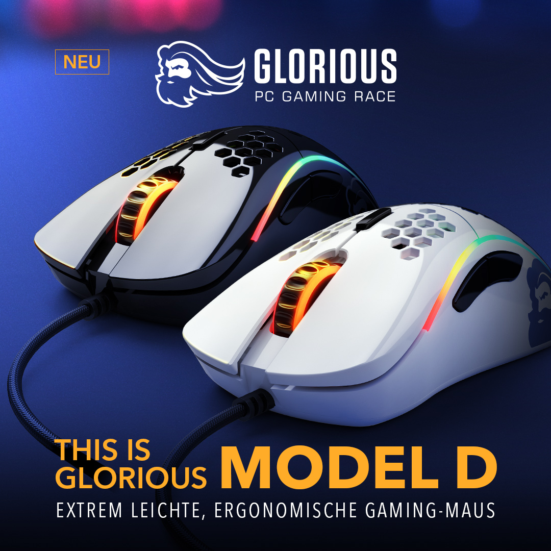 JETZT bei Caseking verfügbar – die ergonomische Glorious Model D Gaming-Maus!