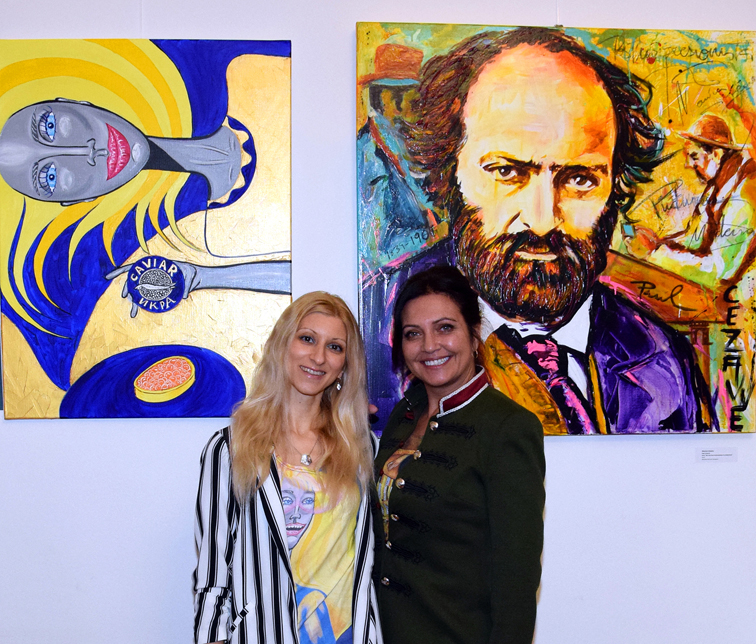 Prominente Künstler bei der Vernissage der Ausstellung „Kunstreise von Picasso bis heute“