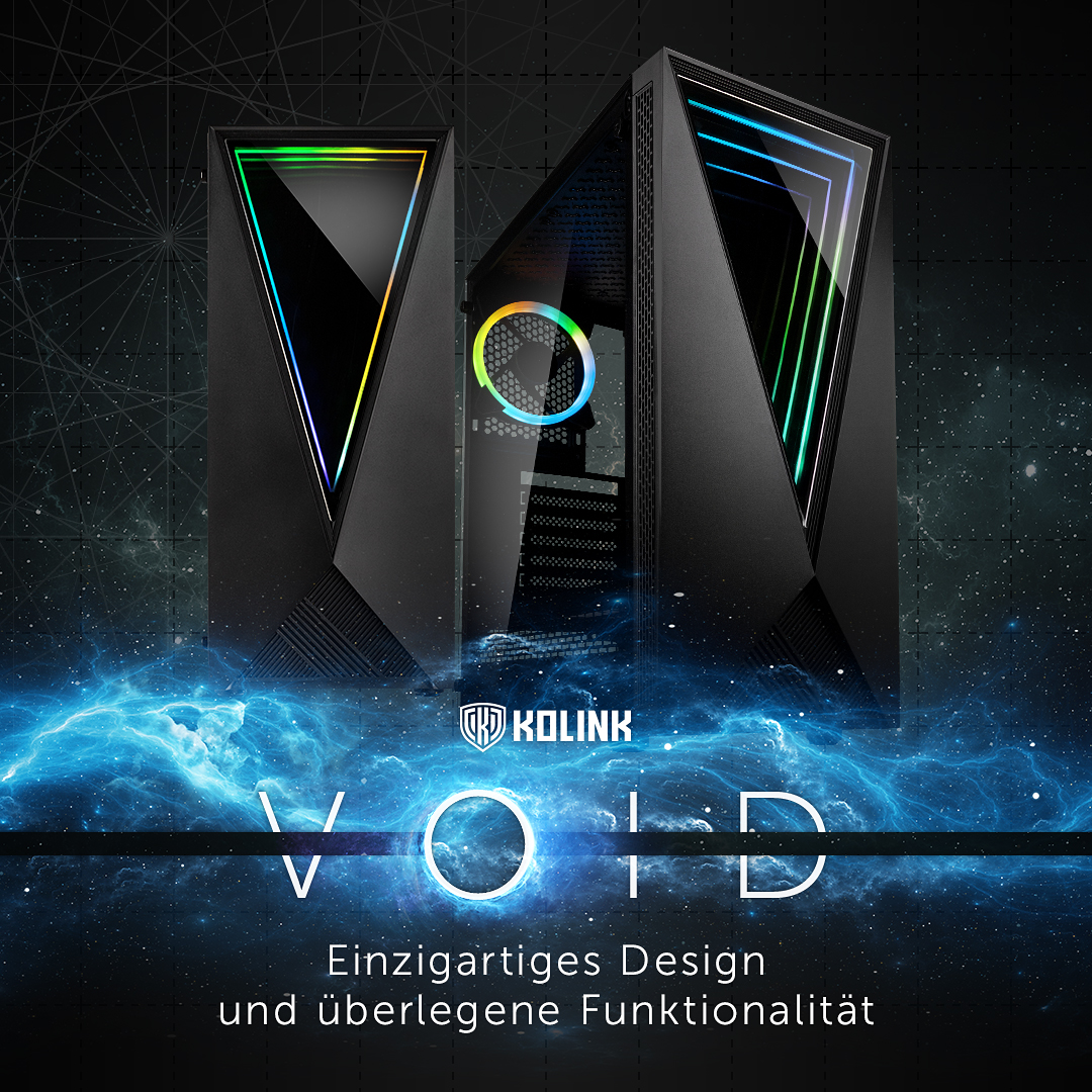 NEUHEIT bei Caseking – Der Kolink VOID RGB Midi-Tower mit Blick in die Unendlichkeit!