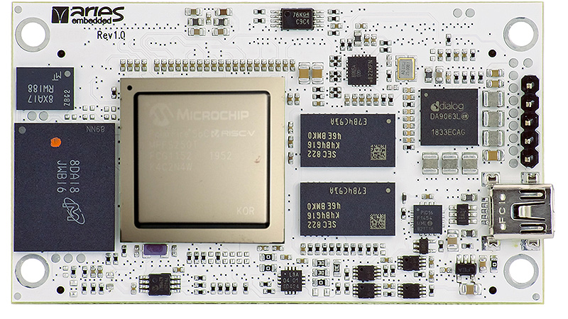 Neues System-on-Module M100PFS basiert auf Microchip’s stromsparendem PolarFire SoC FPGA