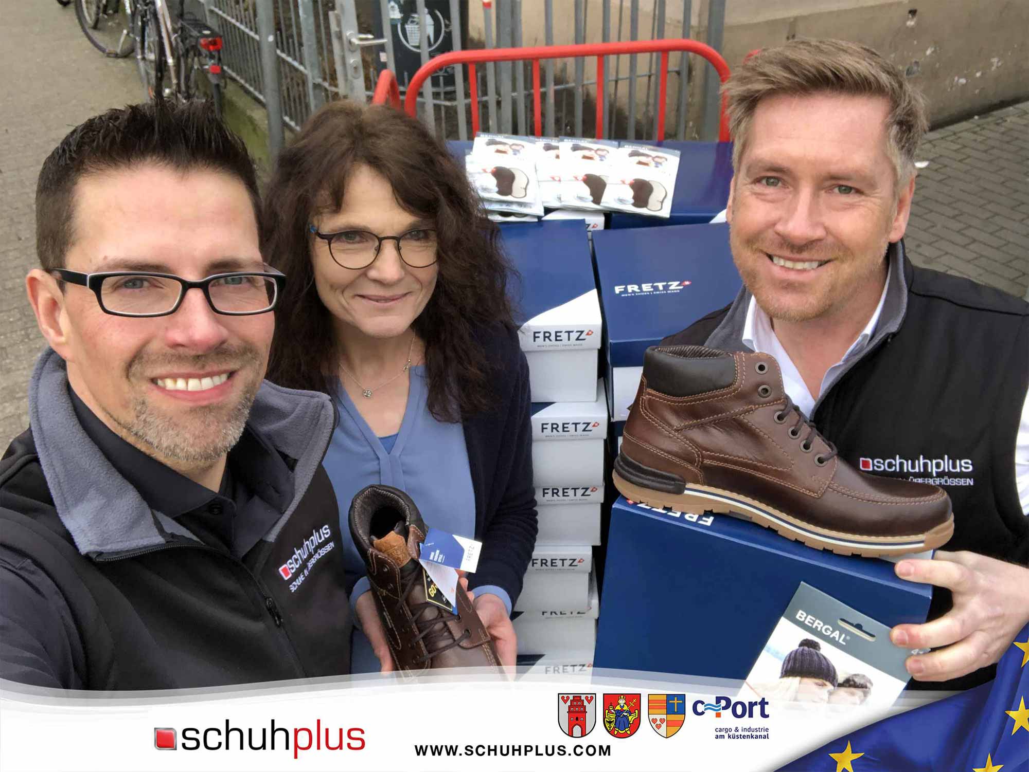 schuhplus und Gore Tex Brand spenden Schuhe von FretzMen an Wohnungslose in Oldenburg