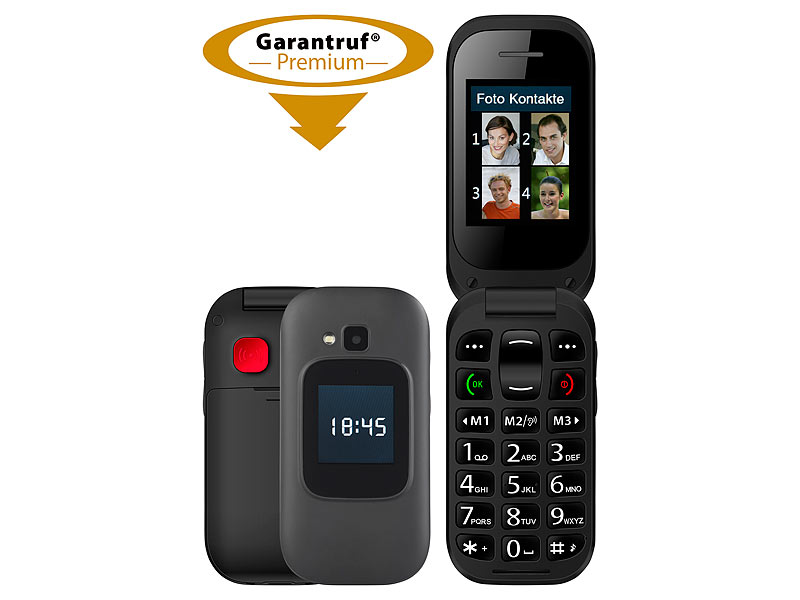 simvalley MOBILE Notruf-Klapphandy XL-965, Garantruf