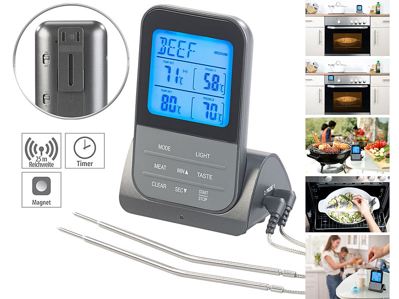 Rosenstein & Söhne Funk-Braten- & Ofenthermometer
