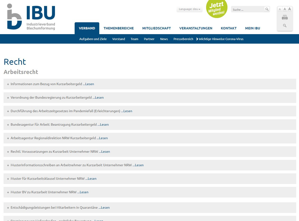 IBU-Infoservice: Neue Sonder-Website Corona