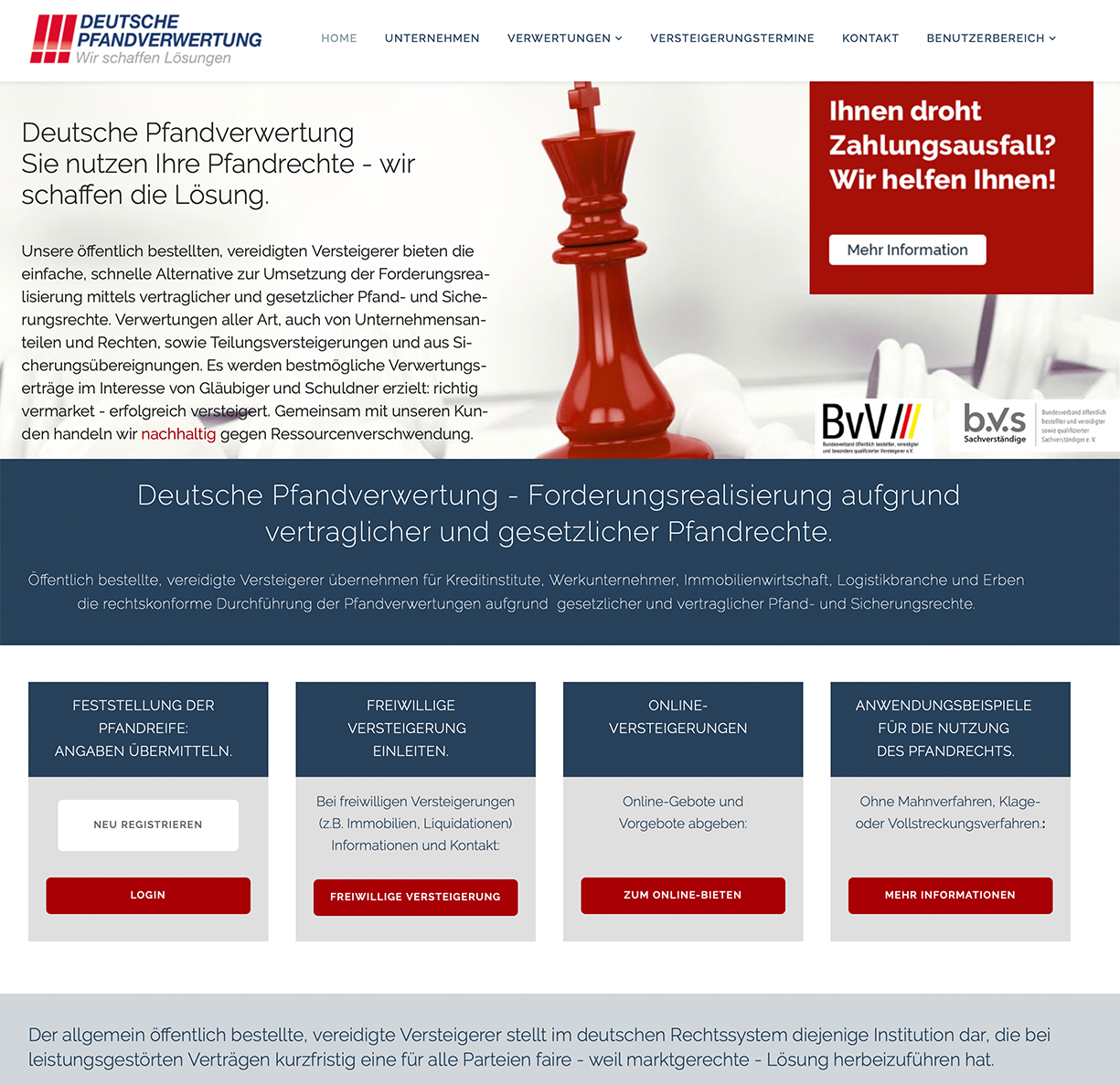 Öffentliche Versteigerung von Unternehmensanteilen