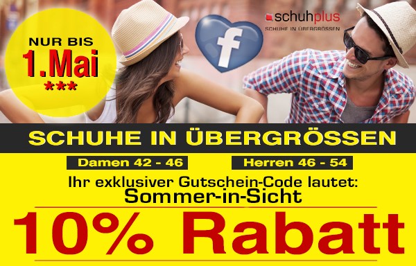 Mega Rabatt zum Frühling von schuhplus: 10 % Ermäßigung auf das gesamte Sortiment