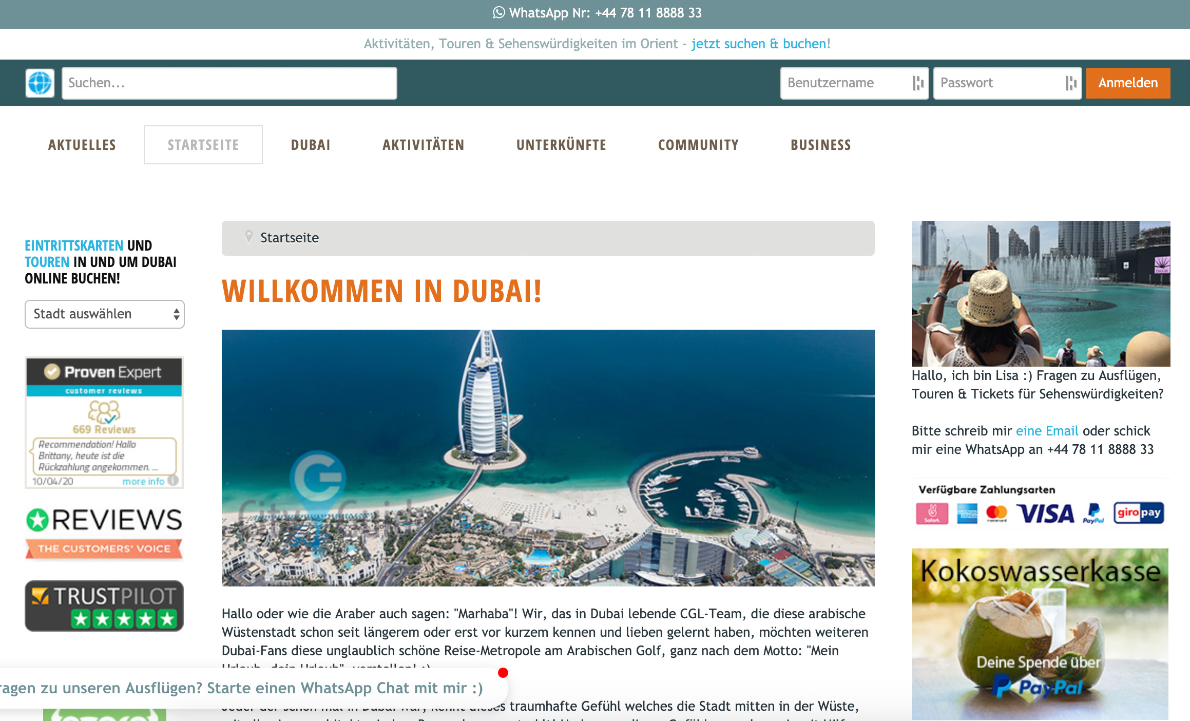 Mega-Reisemetropole Dubai mit Dubai.CityGuideLounge.com entdecken