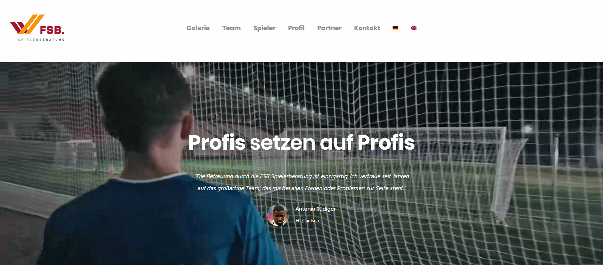 Fit im Web: Dynamischer „One-Pager“ für FSB Spielerberatung