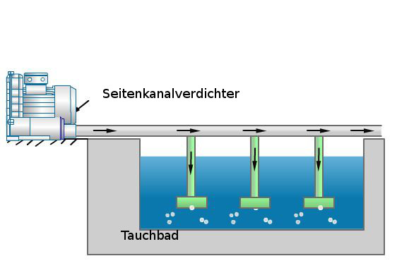 Seitenkanalverdichter belüften Aquakulturen oder Tauchbäder