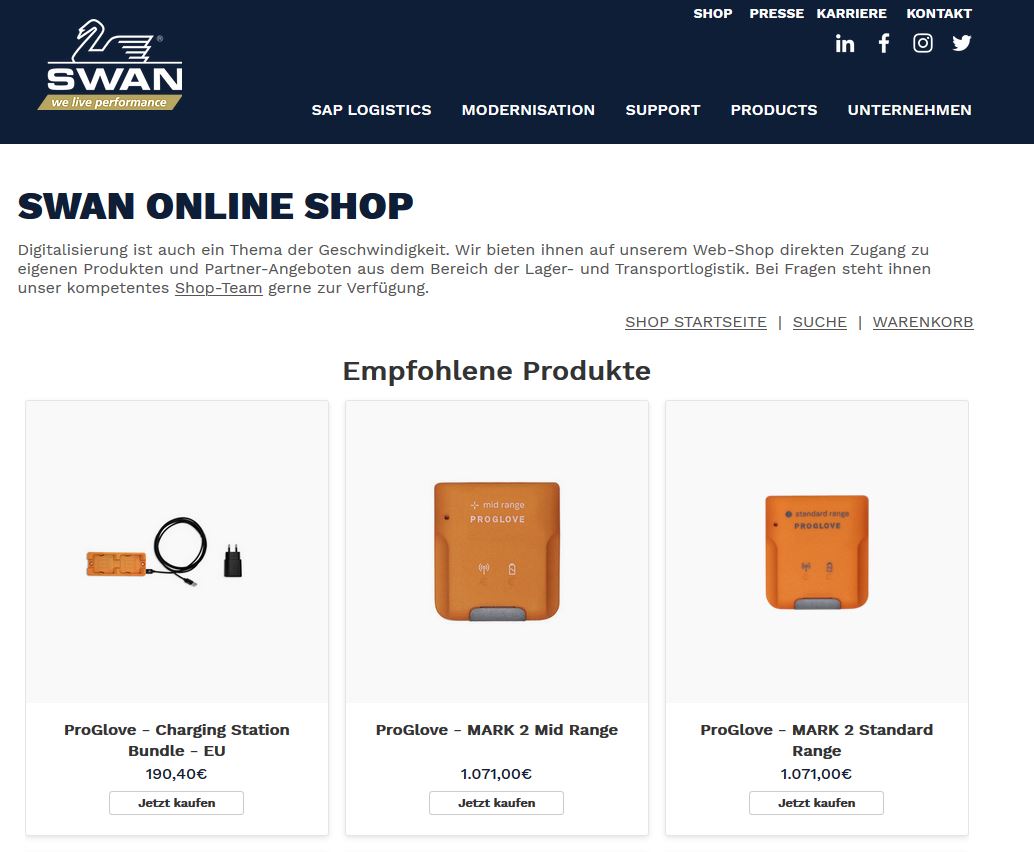 SWAN: Neuer Online Shop jetzt live!
