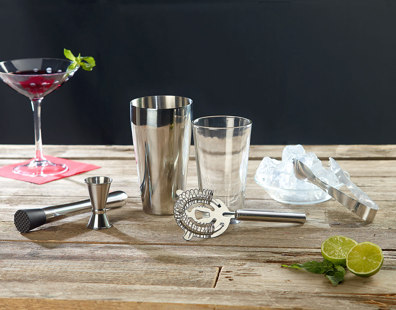 Rosenstein & Söhne Boston-Cocktailshaker-Set
