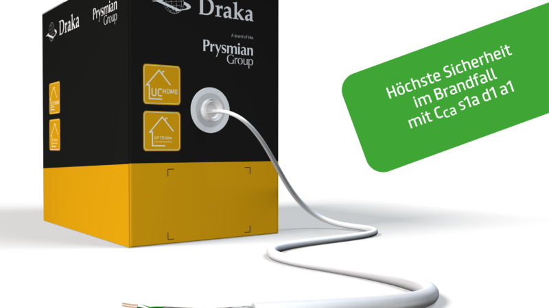 Draka UC HOME Cat.7: Improved fire protection for safe smart living