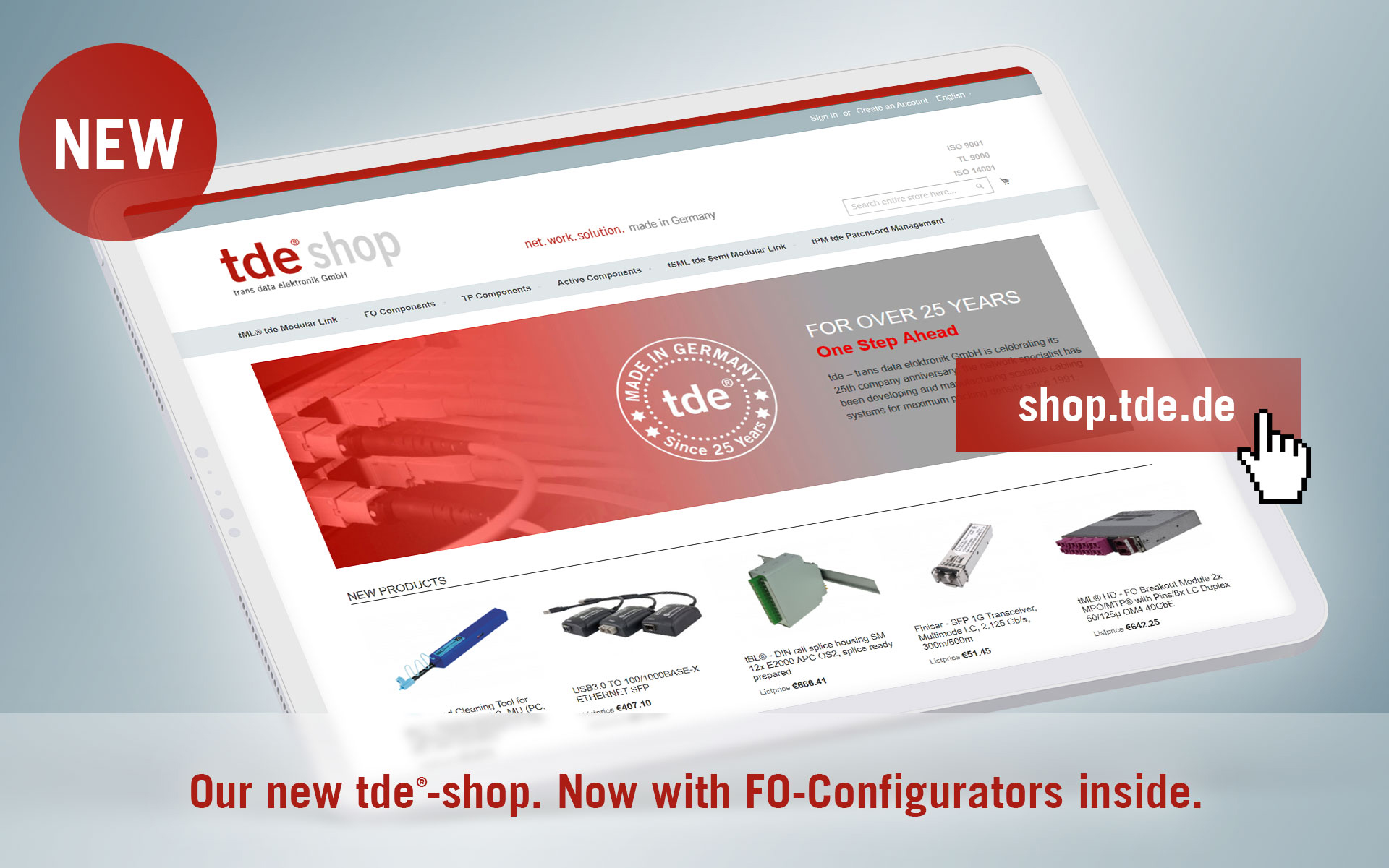 More clearly, more functional, more detailed: network specialist tde´s new online shop