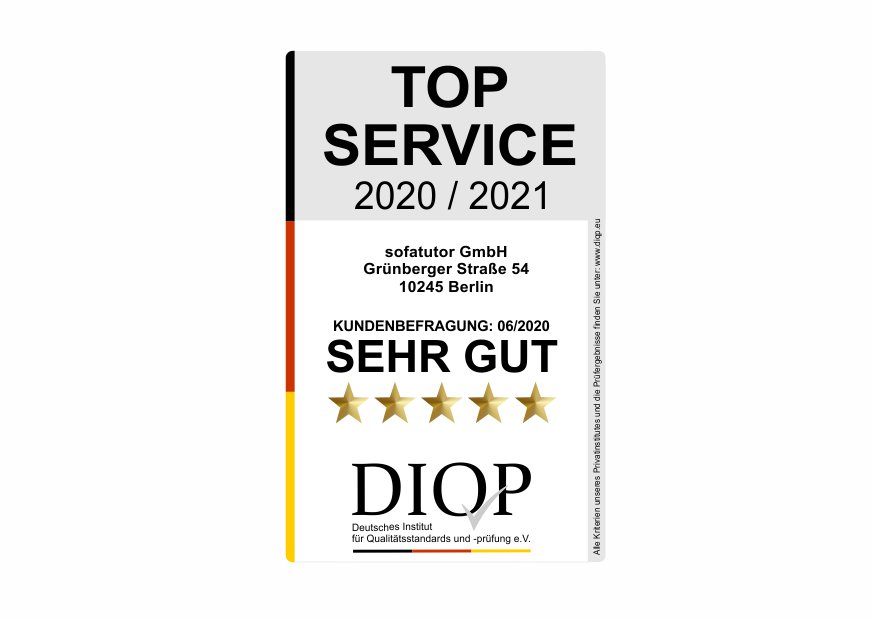 Top Service (DIQP) Auszeichnung für Sofatutor