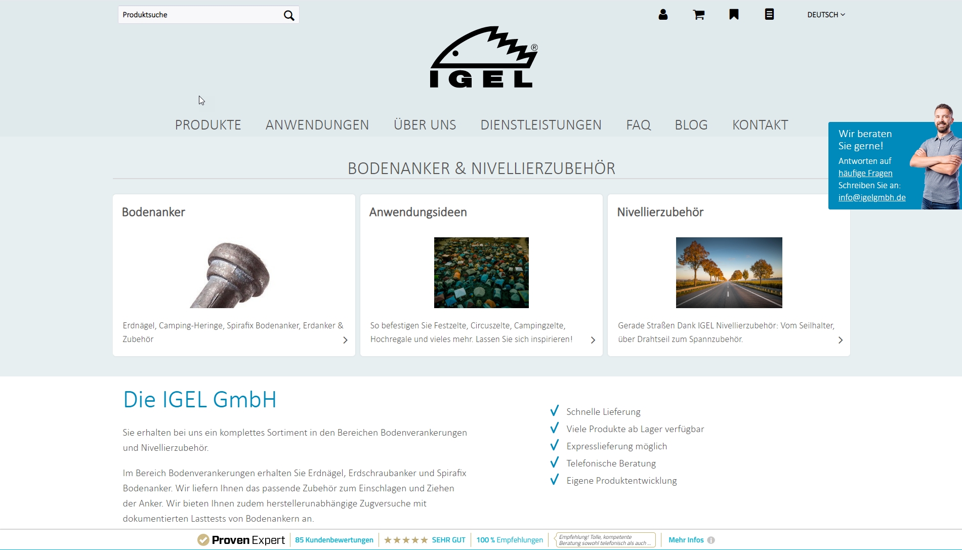 IGEL eröffnet Webshop für Erdnägel und Bodenverankerungen