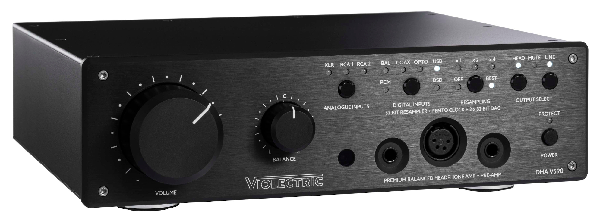 Violectric DHA V590: DA-Wandlung, 32-Bit-Resampling und Kopfhörer-Verstärkung in Referenzqualität