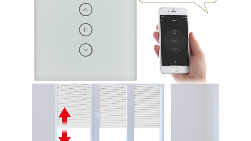 Luminea Home Control  Rollladen-Touch-Unterputz-Steuerung