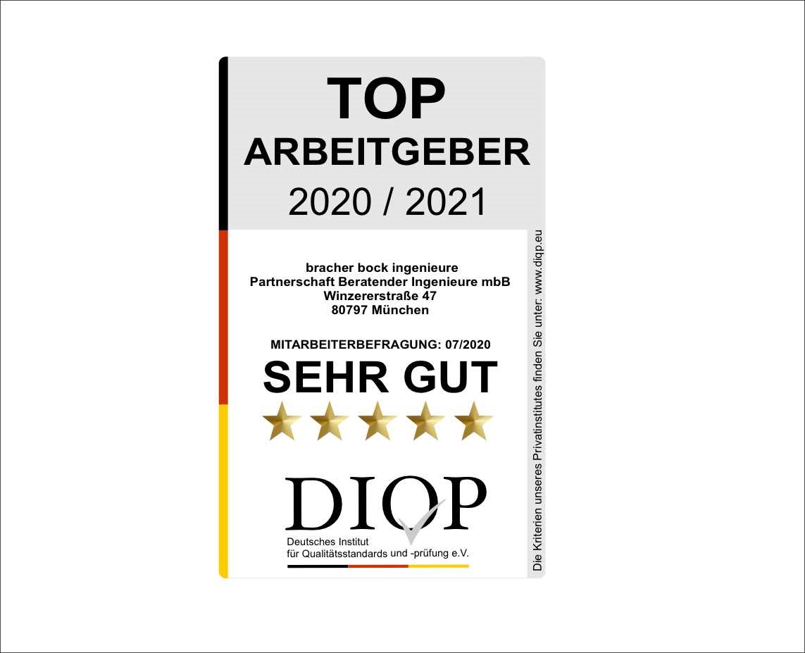 Top Arbeitgeber (DIQP) an Bracher Bock Ingenieure vergeben