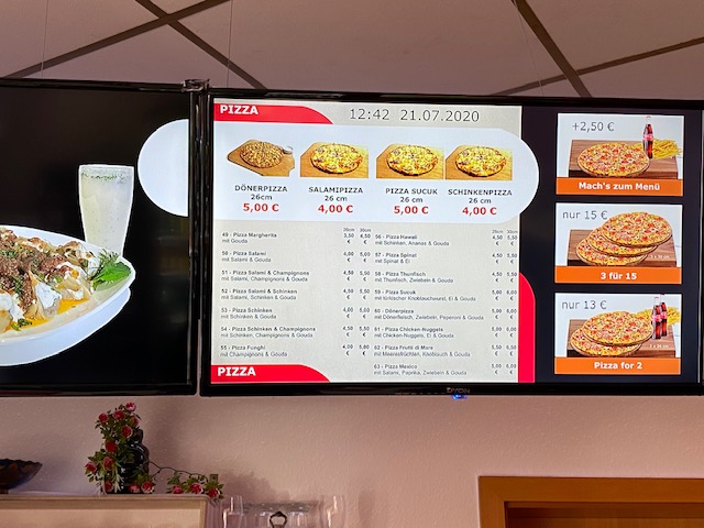 NoviSign und Alladin Restaurant präsentieren Digitale Menüs
