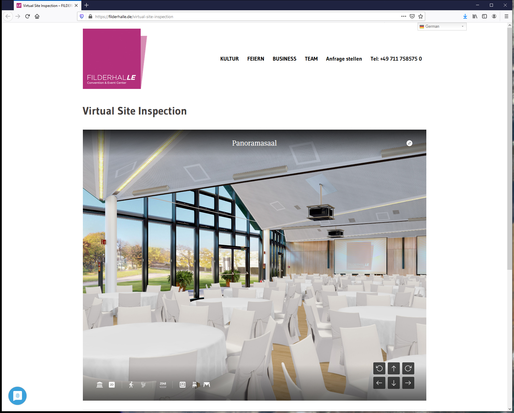 Mit der virtuellen Site-Inspection die FILDERHALLE realitätsnah entdecken